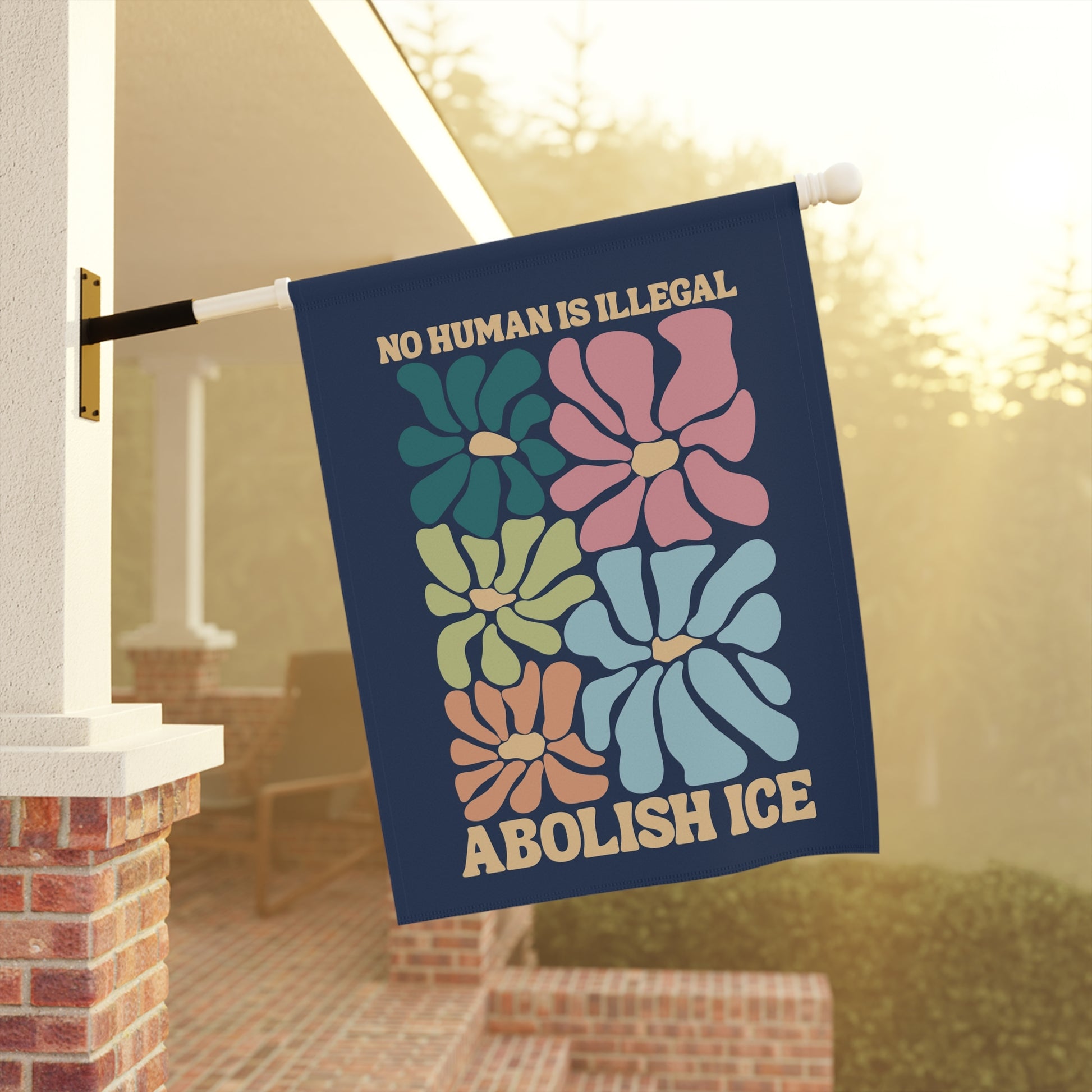 No Human Is Illegal Flag | Abolish ICE Flag