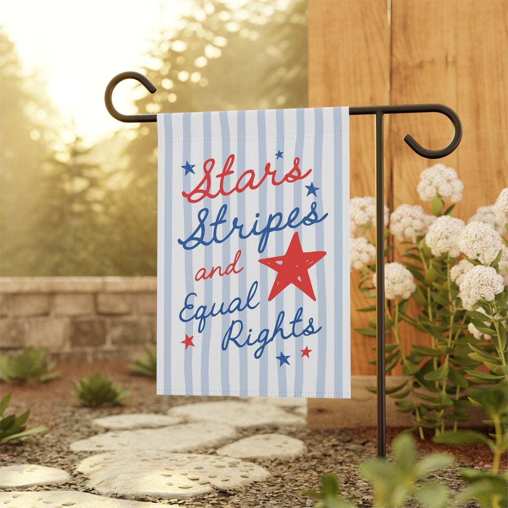 Stars Stripes and Equal Rights Garden Flag