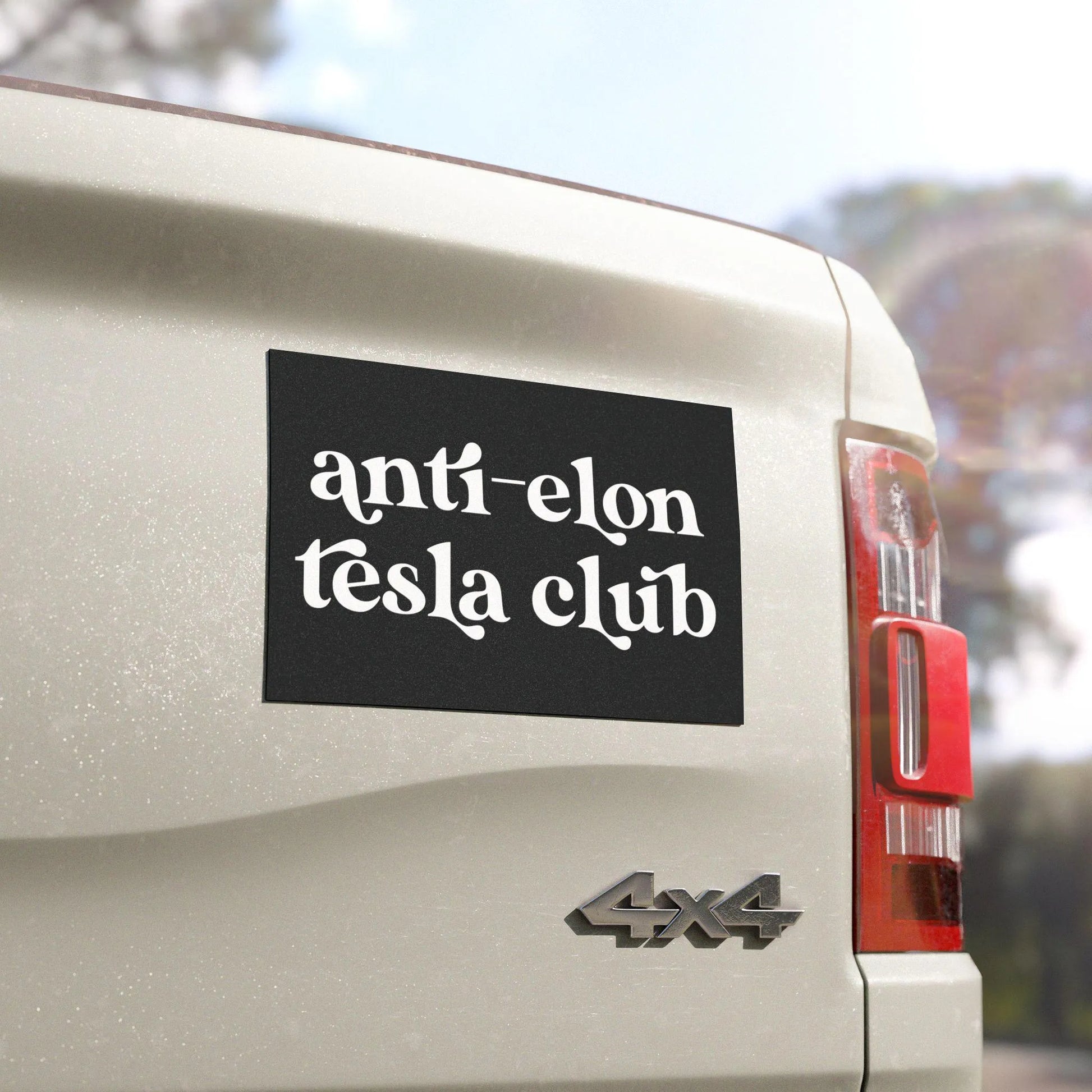 Anti Elon Tesla Club Car Magnet, Anti-Musk Bumper Magnet