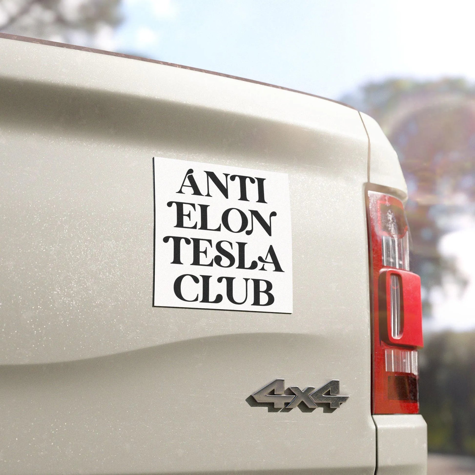 Anti Elon Tesla Club Car Magnet, Square, Funny Anti-Musk Bumper Magnet
