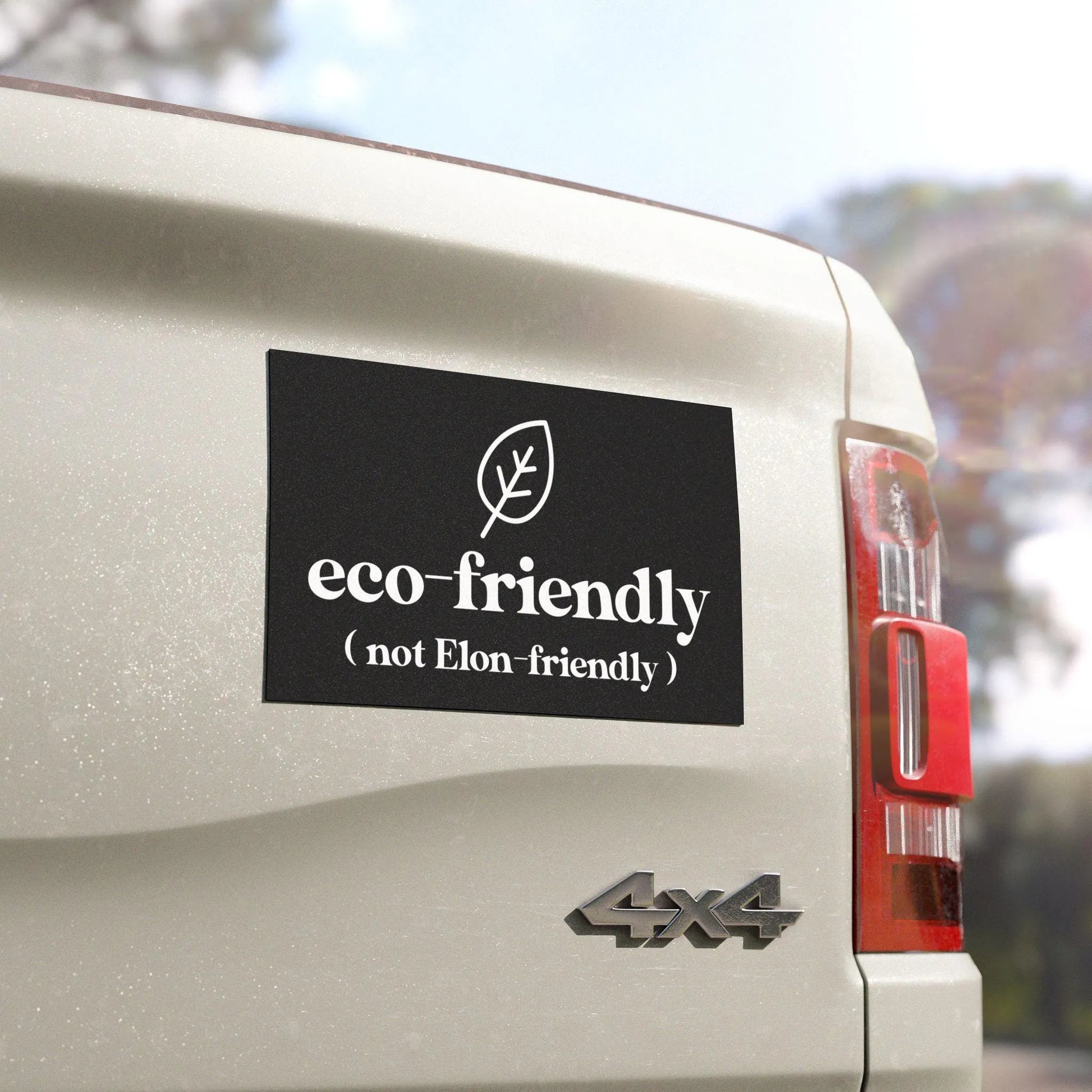 Eco-Friendly, Not Elon-Friendly Car Magnet, Anti-Elon Bumper Magnet