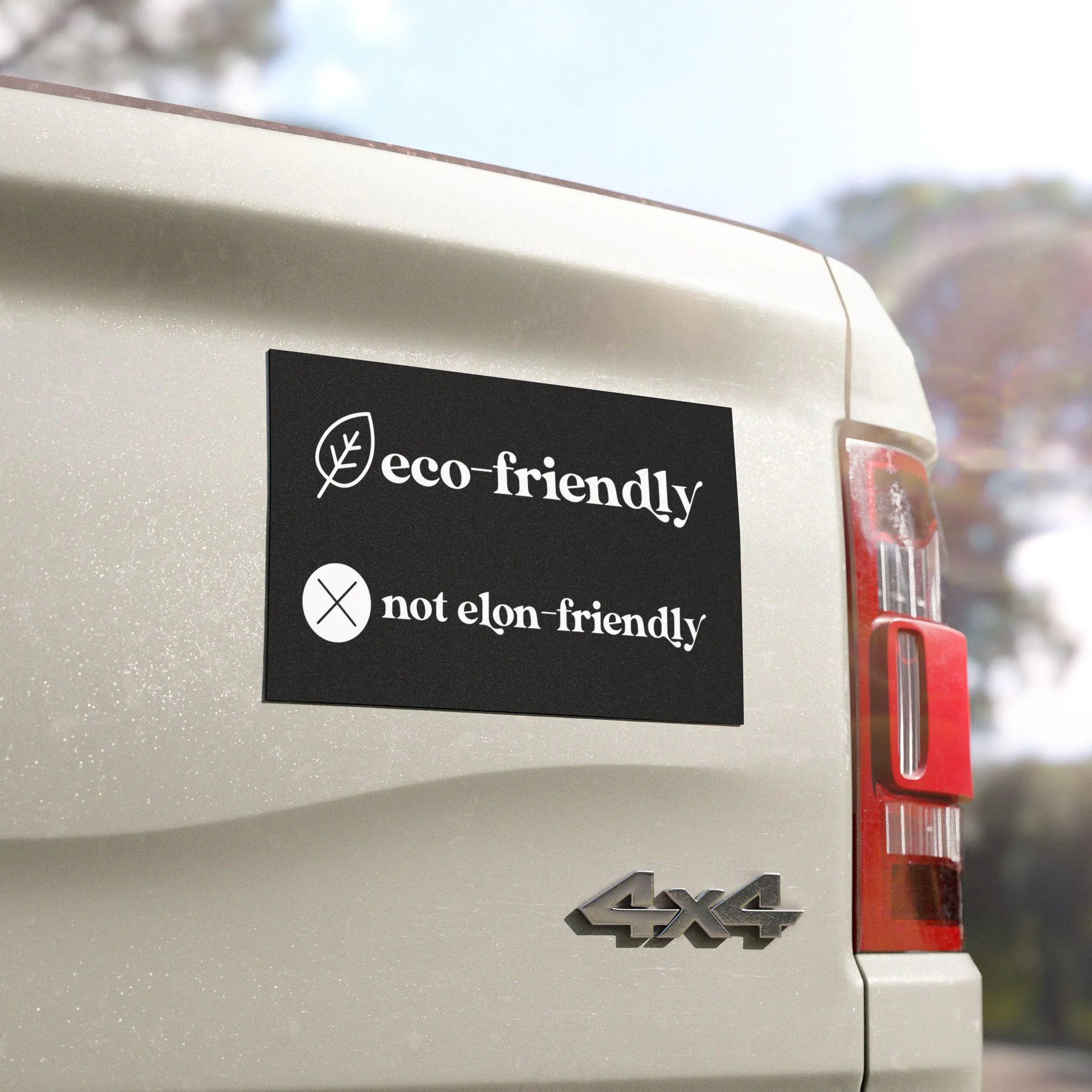 Eco-Friendly, Not Elon-Friendly Car Magnet, Anti-Elon Musk Bumper Magnet
