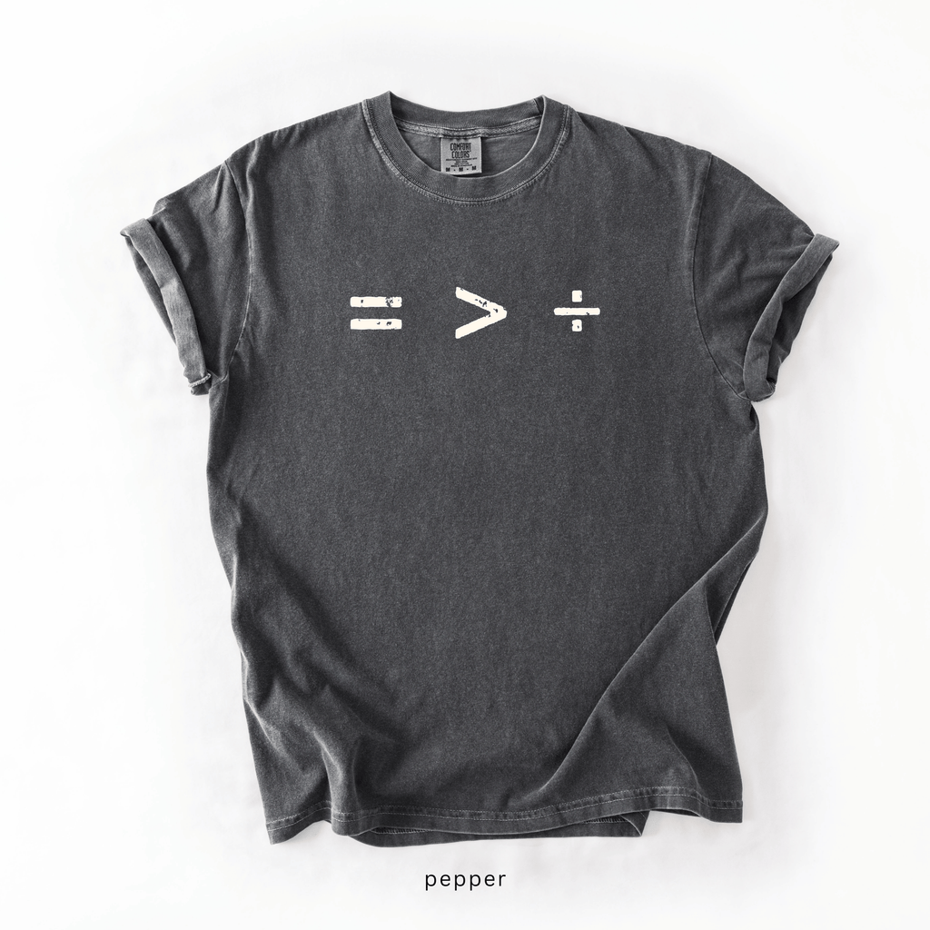 Equality Is Greater Than Division Graphic Tee, Social Justice Shirt