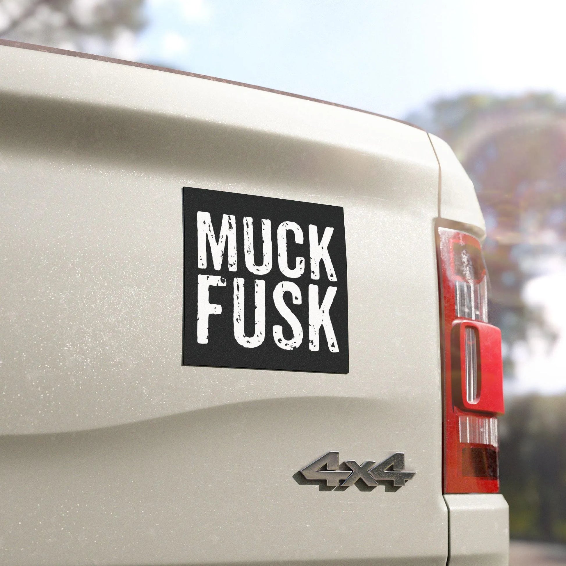 Muck Fusk Car Magnet, Square, Funny Anti-Elon Bumper Magnet