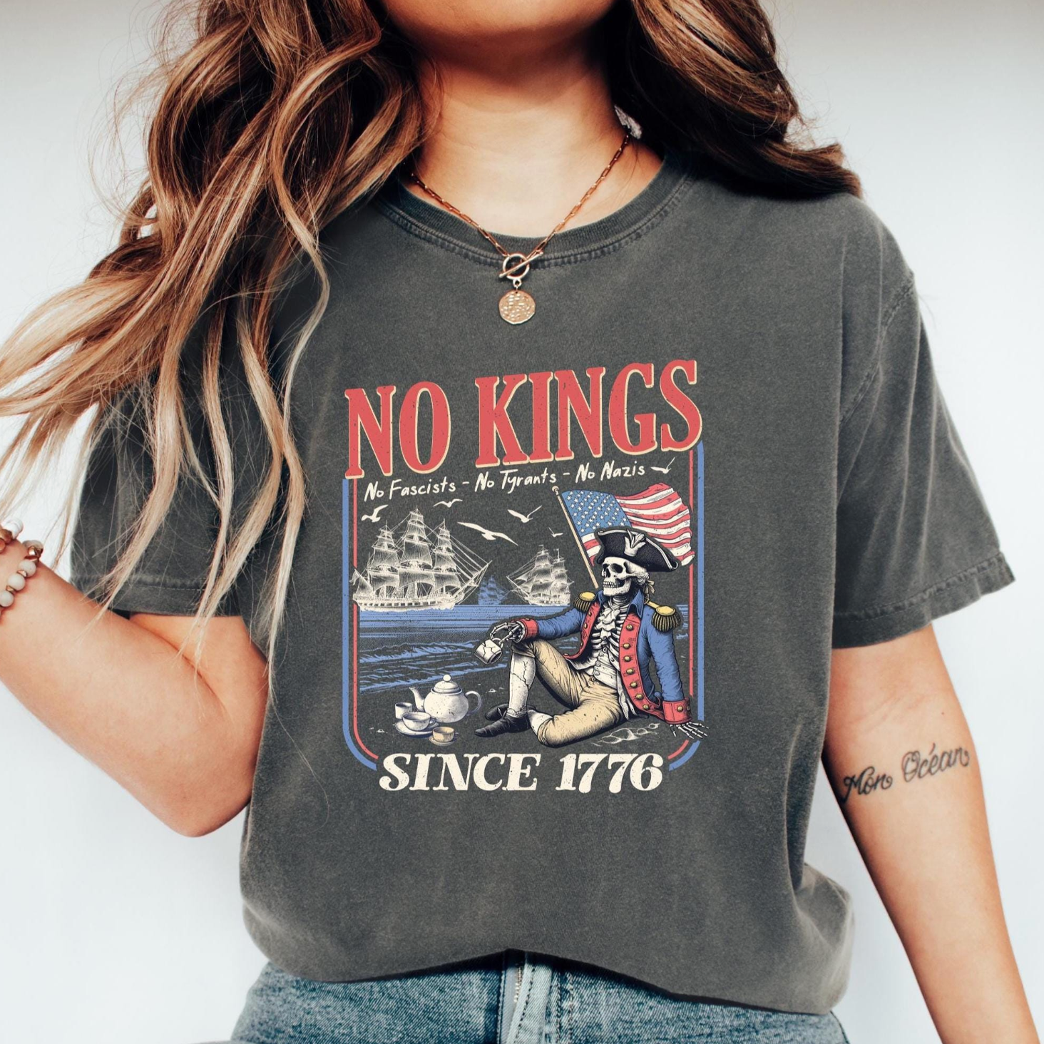 No Kings Since 1776 Shirt – Anti Fascist Patriotic Tee