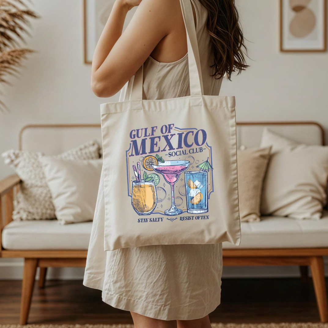 gulf of mexico social club tote bag stay salty resist often