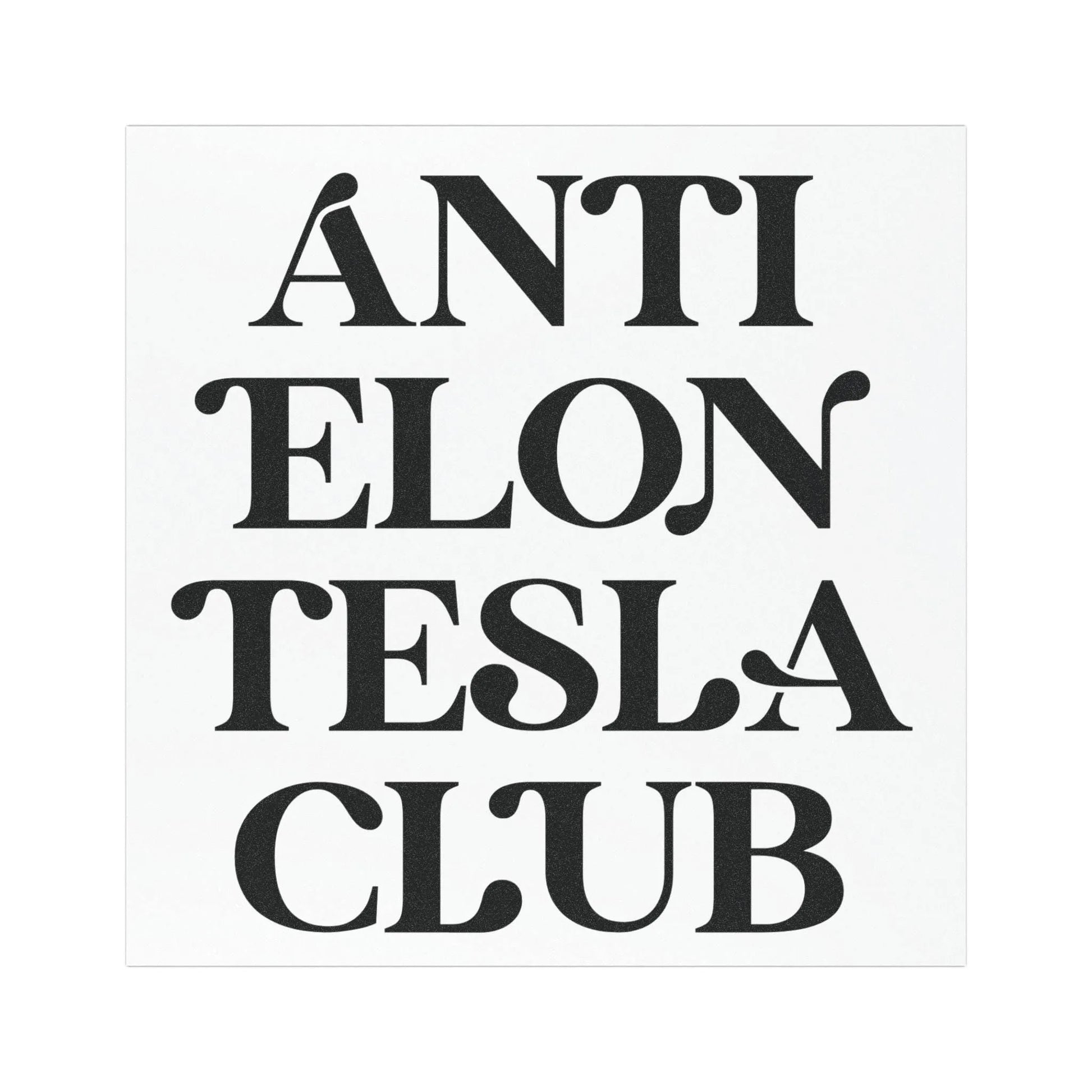 Anti Elon Tesla Club Car Magnet, Square, Funny Anti-Musk Bumper Magnet
