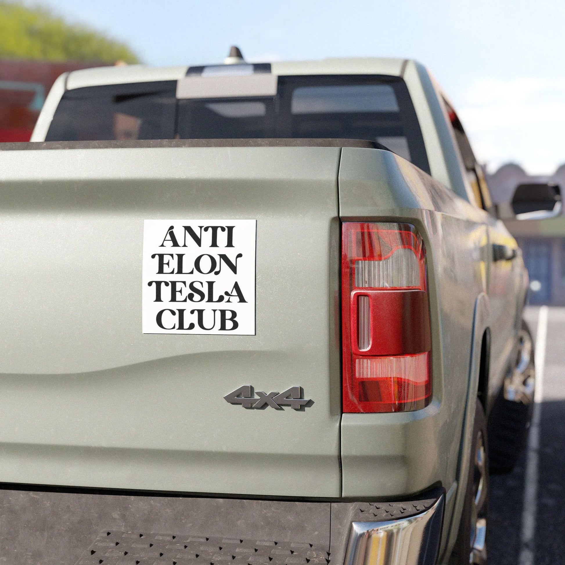 Anti Elon Tesla Club Car Magnet, Square, Funny Anti-Musk Bumper Magnet