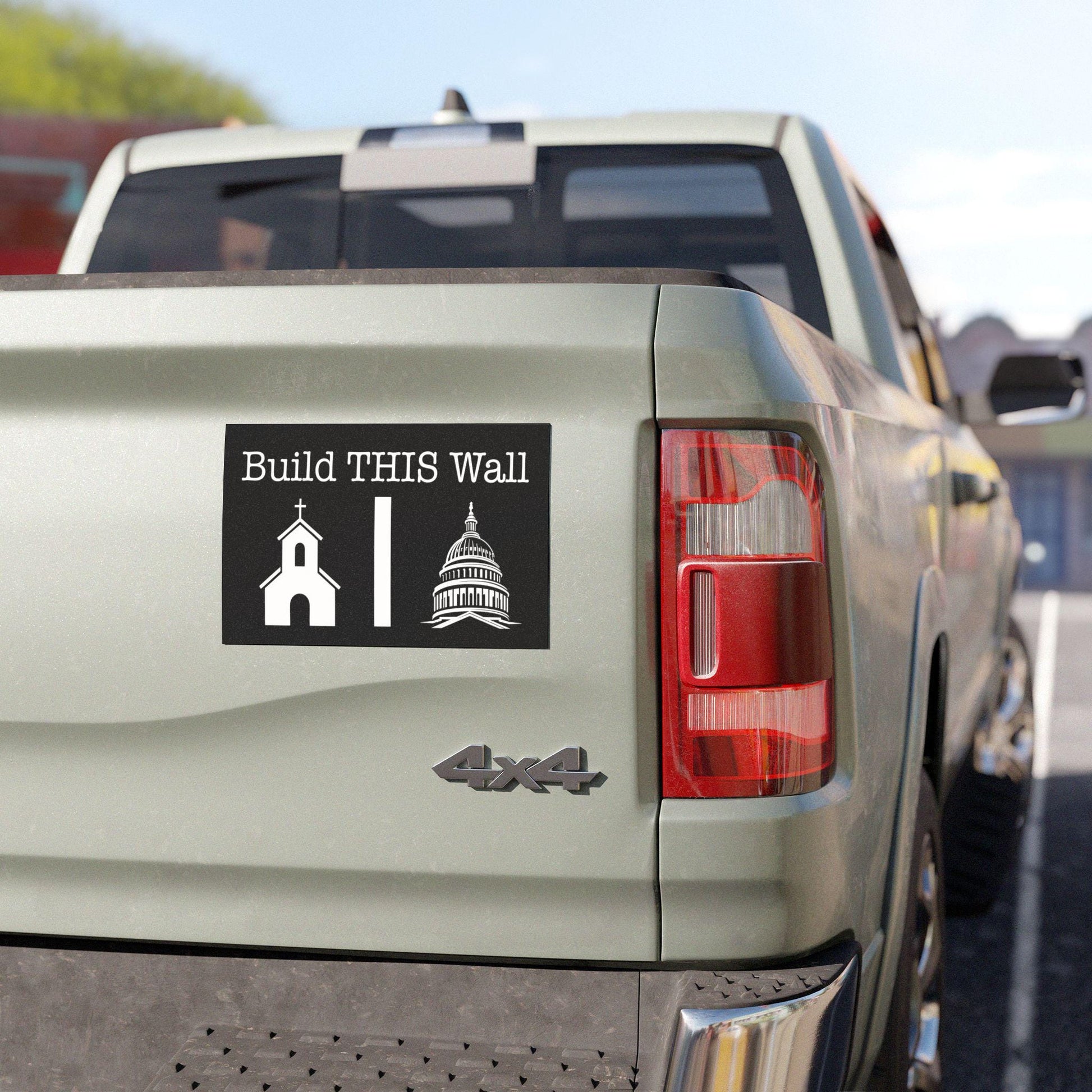 Build This Wall Car Magnet, Separation of Church and State Magnet, No Religion in Government Bumper Magnet
