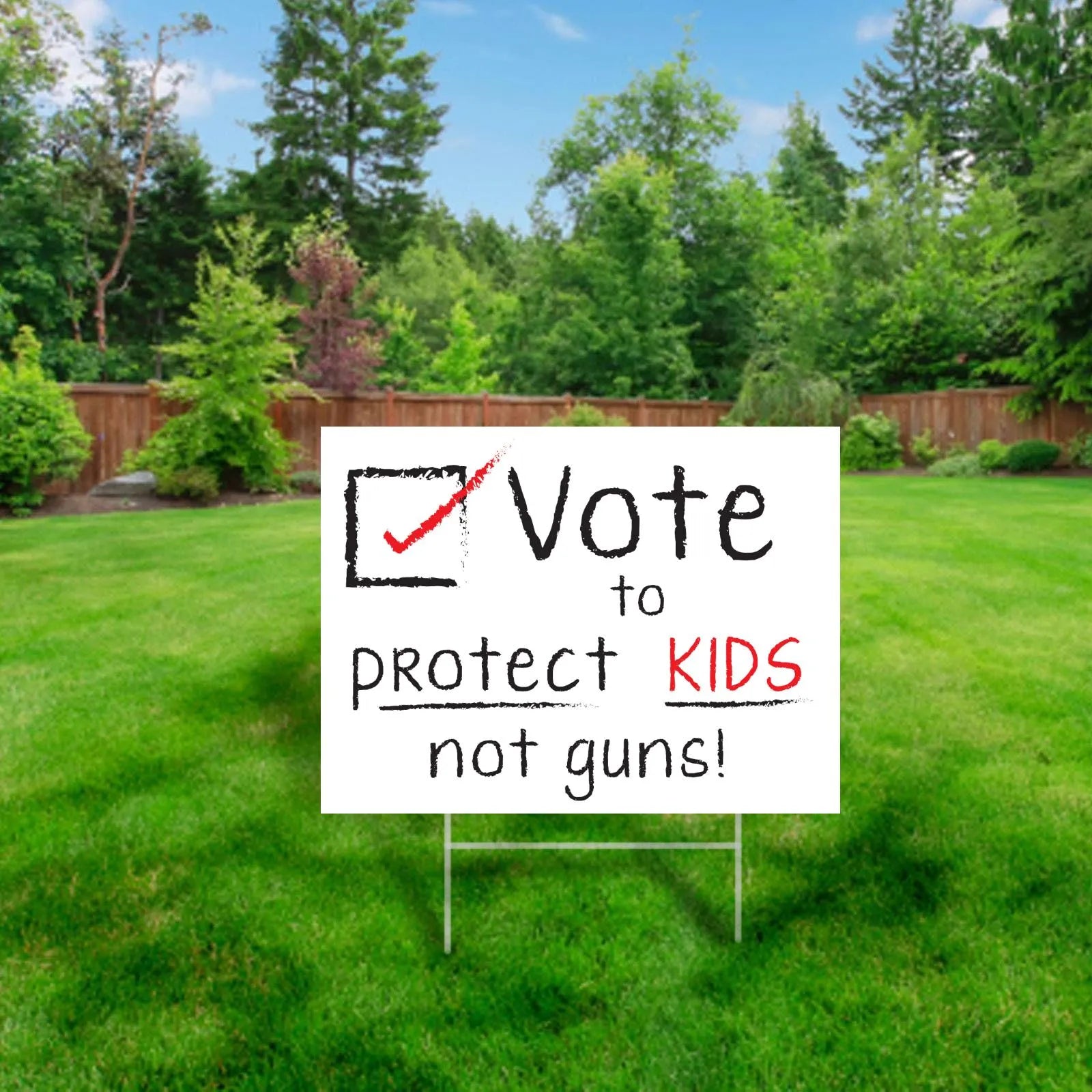 vote to protect kids not guns yard sign